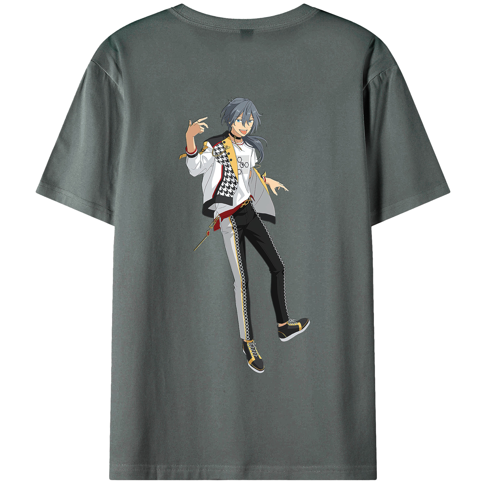 （画像用） あんさんぶるスターズ! Ensemble Stars 綿100％ メンズ半袖Tシャツ（バックプリント） 通気性